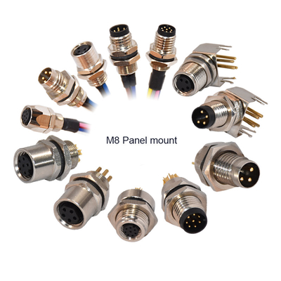 ποιότητας  3 4 5 6 8 12pins M8 Panel Mount Waterproof Connector Connector With PCB Solder Tail εργοστάσιο