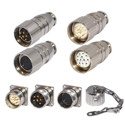 ποιότητας  FKM NBR Square Socket M23 Power Connector 4 6 7 9 12 16 17 19 Pin PA66 εργοστάσιο