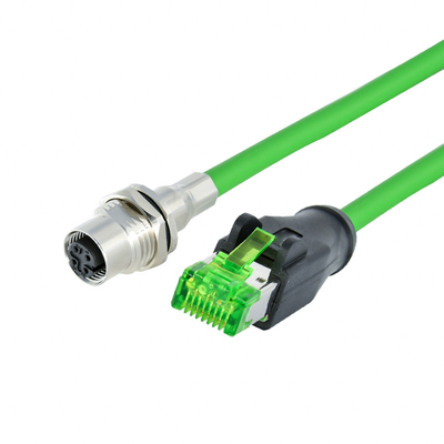Προστατευμένος συνδετήρας M12 καλωδίων Ethernet δικτύων αδιάβροχος στο συνδετήρα Rj45