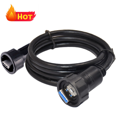 Γυναικείο Micro USB Jack Αδιάβροχο καλώδιο USB C σε μαύρο χρώμα