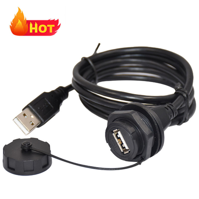Γυναικείο Micro USB Jack Αδιάβροχο καλώδιο USB C σε μαύρο χρώμα