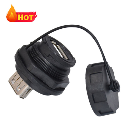 Γυναικείο Micro USB Jack Αδιάβροχο καλώδιο USB C σε μαύρο χρώμα
