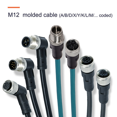 Πα66 gf20% υλικό εισαγωγής IP67 Αδιάβροχες συνδέσεις M8 M12 για βαρύ εξοπλισμό