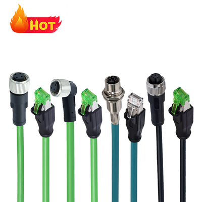 Αδιάβροχος σύνδεσμος M12 σε RJ45 3-17 Pin A B C D X Code Αρσενικό Θηλυκό