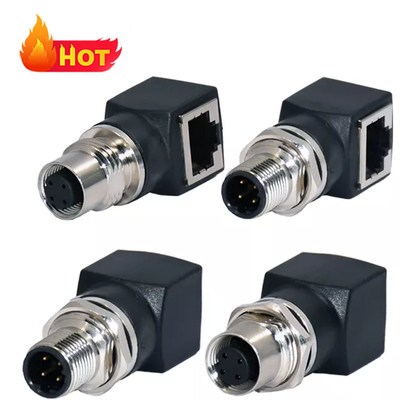 M12 σε RJ45 Ethernet Connector Αρσενικό Θηλυκό IP67 Αδιάβροχο 3-17 Pin