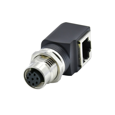 M12 σε RJ45 Ethernet Connector Αρσενικό Θηλυκό IP67 Αδιάβροχο 3-17 Pin