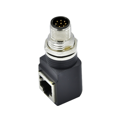 M12 σε RJ45 Ethernet Connector Αρσενικό Θηλυκό IP67 Αδιάβροχο 3-17 Pin