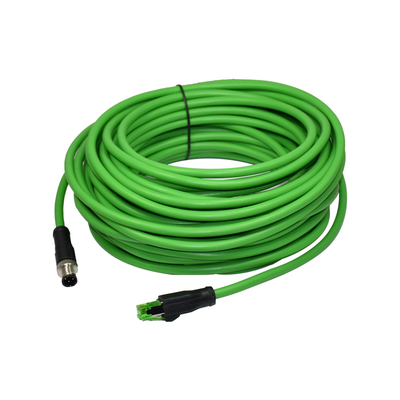 IP68 M12 X-Code σε RJ45 Cat6 Ethernet καλώδιο 1 μέτρου