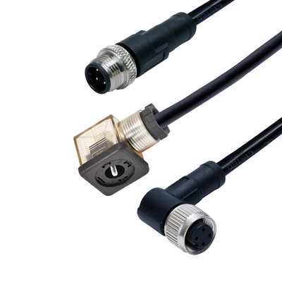 M12 σε συνδετήρα βαλβίδας ηλεκτροσόκ IP67 DIN 43650 τύπου A B C