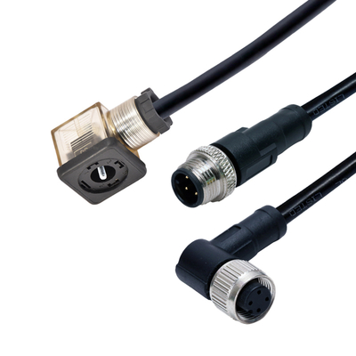 M12 σε συνδετήρα βαλβίδας ηλεκτροσόκ IP67 DIN 43650 τύπου A B C