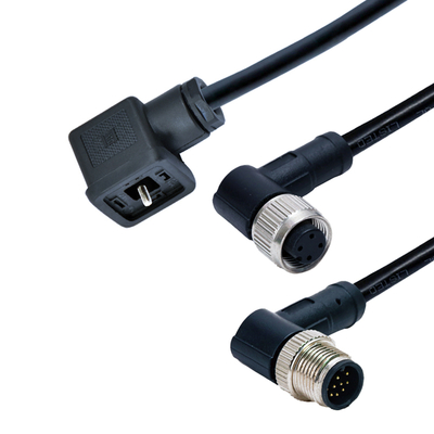 M12 σε συνδετήρα βαλβίδας ηλεκτροσόκ IP67 DIN 43650 τύπου A B C