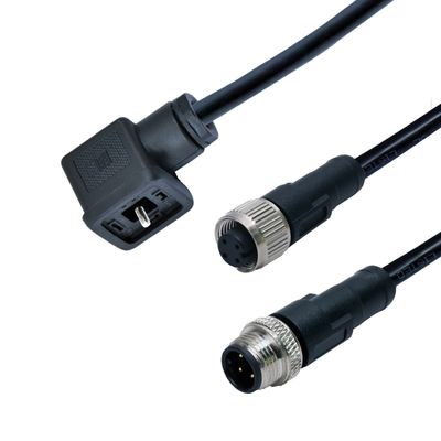 M12 σε συνδετήρα βαλβίδας ηλεκτροσόκ IP67 DIN 43650 τύπου A B C