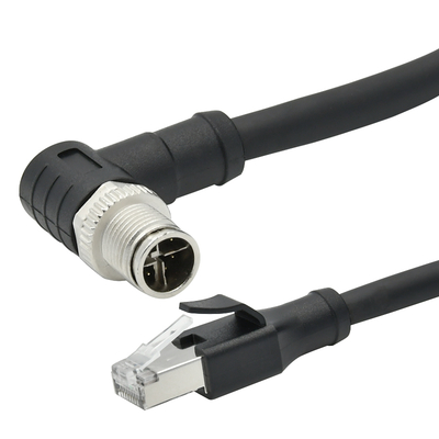 M12 X Code σε RJ45 Cat6 Adapter 10Gbps Αδιάβροχος IP67