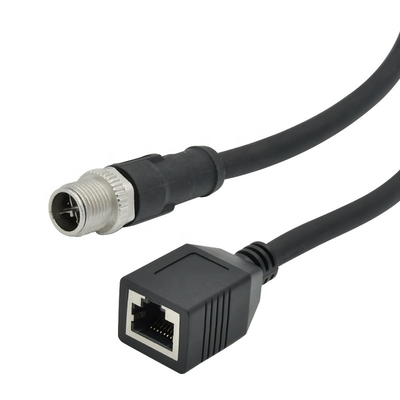 M12 Ethernet Cable 4pin 8pin D X Κώδικας για βιομηχανική κάμερα μηχανικής όρασης