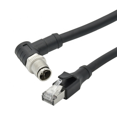 M12 Ethernet Cable 4pin 8pin D X Κώδικας για βιομηχανική κάμερα μηχανικής όρασης