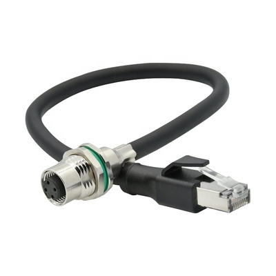 M12 Ethernet Cable 4pin 8pin D X Κώδικας για βιομηχανική κάμερα μηχανικής όρασης