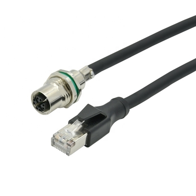 M12 Ethernet Cable 4pin 8pin D X Κώδικας για βιομηχανική κάμερα μηχανικής όρασης
