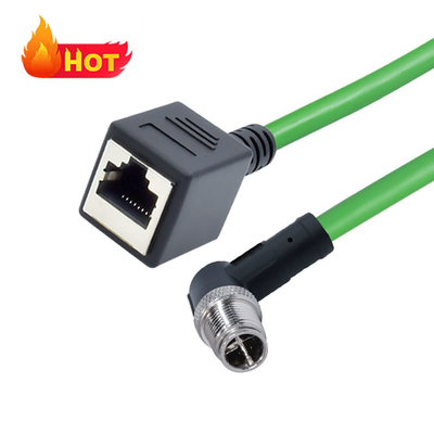 Σύνδεσμος Ethernet M12 σε RJ45 B D X Code IP67 για Βιομηχανική Χρήση