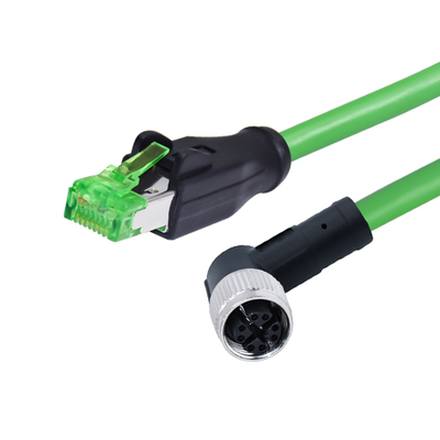 Σύνδεσμος Ethernet M12 σε RJ45 B D X Code IP67 για Βιομηχανική Χρήση