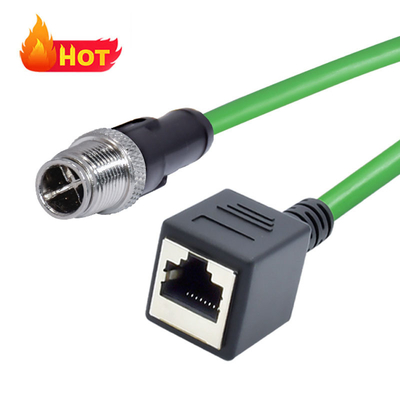 M12 8 Pin X-Coded Male έως RJ45 Gigabit Ethernet Cable IP67
