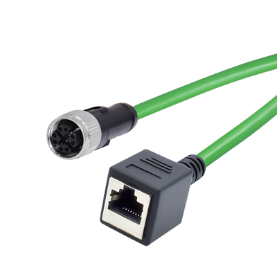 M12 8 Pin X-Coded Male έως RJ45 Gigabit Ethernet Cable IP67