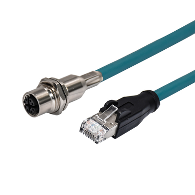 M12 8 Pin X-Coded Male έως RJ45 Gigabit Ethernet Cable IP67