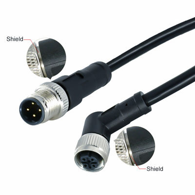 M12 Αδιάβροχος σύνδεσμος IP68 3-17 πιν αρσενικό θηλυκό βίδα τύπου DIN