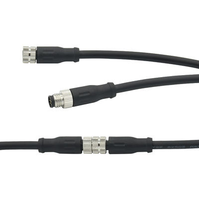 M8 Waterproof Circular Connector with -25℃~85℃ Temperature Range Straight/Right Angle Orientation and PVC/PUR Outer Sheath