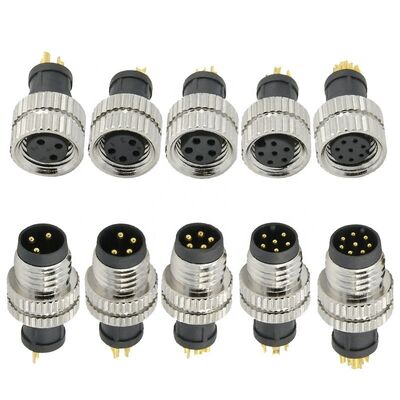 M8 Αδιάβροχος κυκλικός σύνδεσμος με προστασία IP67/IP68, διαμορφώσεις 3-8 πιν και υλικό PA66+GF για βιομηχανικούς αισθητήρες