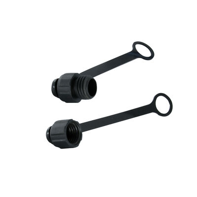 Κάλυμμα σκόνης σύνδεσης M8 με αλυσίδα για προστασία αρσενικού θηλυκού βύσματος και πρίζας, πλαστικό μαύρο κάλυμμα