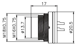 Το οπίσθιο τμήμα πινάκων M16 8pin τοποθετεί το συνδετήρα, αδιάβροχος συνδετήρας των οδηγήσεων PCB IP67