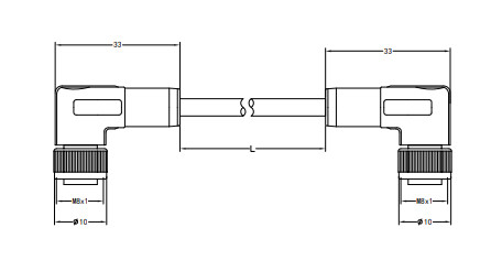 M8 3 θηλυκοί 90 βαθμοί καλωδίων συνδετήρων καρφιτσών αδιάβροχοι με το καλώδιο των οδηγήσεων