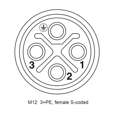 M12 S που κωδικοποιείται το συνδετήρα θηλυκές 4 καρφίτσες αδιάβροχο μέτωπο - η επιτροπή τοποθετεί με το βούλωμα πλεξίδων