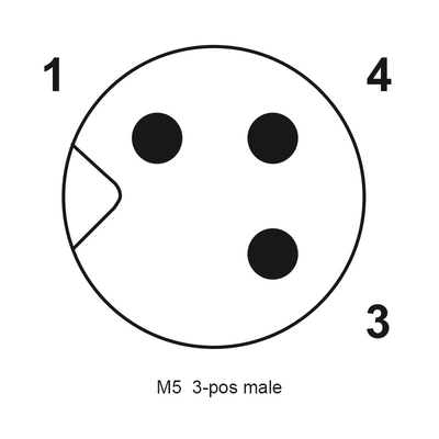 M5 αρσενικός ευθύς φορμάροντας κυκλικός αδιάβροχος συνδετήρας για τον αισθητήρα