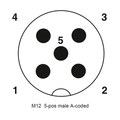 Αδιάβροχος συνδετήρας M12 θραυστών M12 5pin Τ ένα αρσενικό κωδικοποίησης στο θηλυκό προσαρμοστή 2