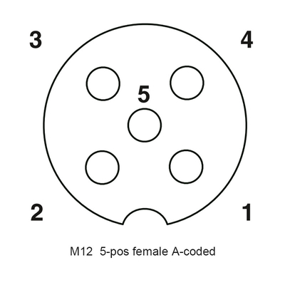 IP67 αδιάβροχος ευθύς θηλυκός συνδετήρας καλωδίων βουλωμάτων M12 5Pin