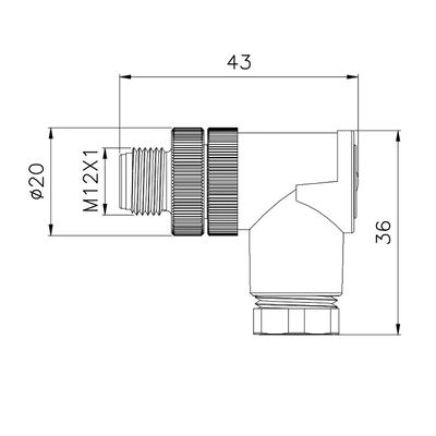 Αδιάβροχο M12 8 θηλυκός συνδετήρας 5P 12P καρφιτσών με την κωδικοποίηση Α/Δ