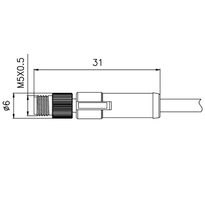Αρσενικός ευθύς φορμαρισμένος συνδετήρας κυκλικός συνδετήρας καλωδίων 4Pin M5 για τον αισθητήρα