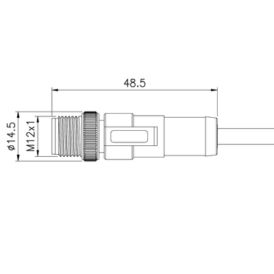 Το καλώδιο M12 αισθητήρων 17 καρφιτσών στεγανοποιεί το συνδετήρα αρσενικό στο αρσενικό PA66