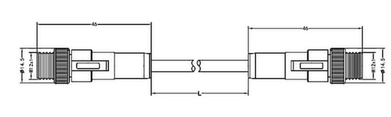 Το καλώδιο M12 αισθητήρων 17 καρφιτσών στεγανοποιεί το συνδετήρα αρσενικό στο αρσενικό PA66