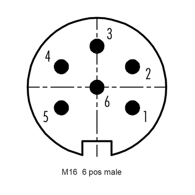 Προστατευμένος συνέλευση συνδετήρας βιδών συνδετήρων 6P RIGOAL PA66 M16 αρσενικός ευθύς
