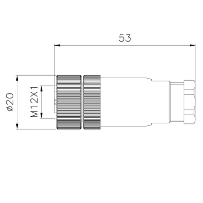 Η πλαστική βιομηχανική αδιάβροχη επιτροπή συνδετήρων 0.75mm2 CuZn PA M12 τοποθετεί