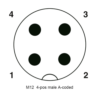 Ένας κώδικας 4 αρσενική 0.5A M12 επιτροπή καρφιτσών τοποθετεί το αδιάβροχο στερεώνοντας νήμα συνδετήρων PG9
