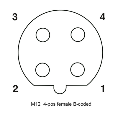 Ο κώδικας M12 Β στεγανοποιεί το συνδετήρα 4p αρσενικό μπροστινό Ip67 PA66 1.5A για αυτοκίνητο