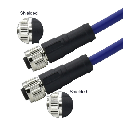 CAT6 τα καλώδια M12 στεγανοποιούν το συνδετήρα IP67 Χ καρφίτσα 8 250V κωδικοποίησης