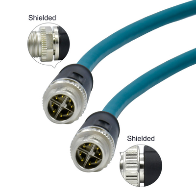 Στεγανοποιήστε τη φορμαρισμένη επαφή Au συνδετήρων κώδικα M12 Χ για τη διεπαφή Ethernet