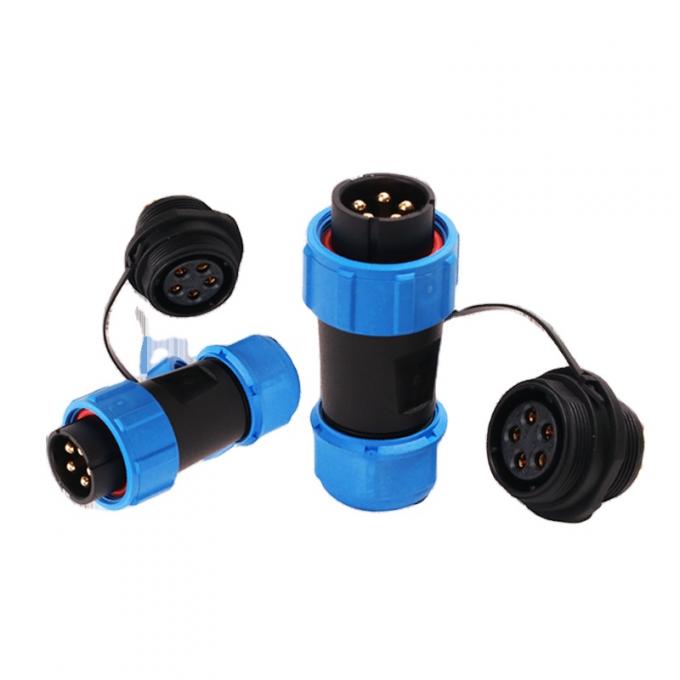 IP68 αδιάβροχη κυκλική πλαστική επαφή ορείχαλκου βουλωμάτων καλωδίων συνδετήρων ευθύγραμμη 1